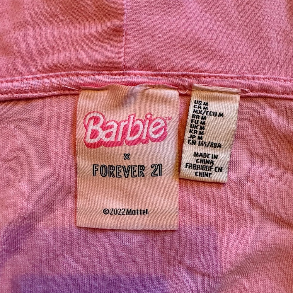 Barbie™ Pink Floral Cropped Zip-Up Hoodie - Picture 11 of 14